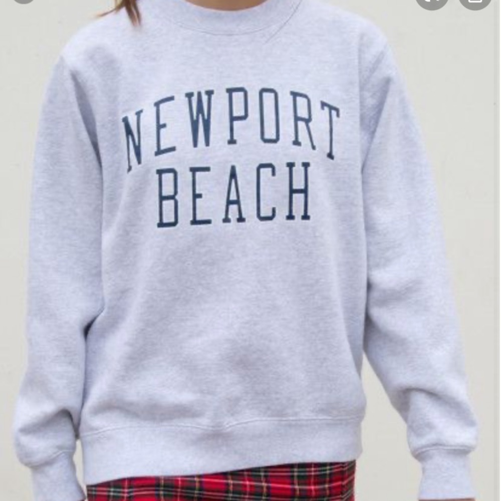 brandy melville grey newport beach sweatshirt
